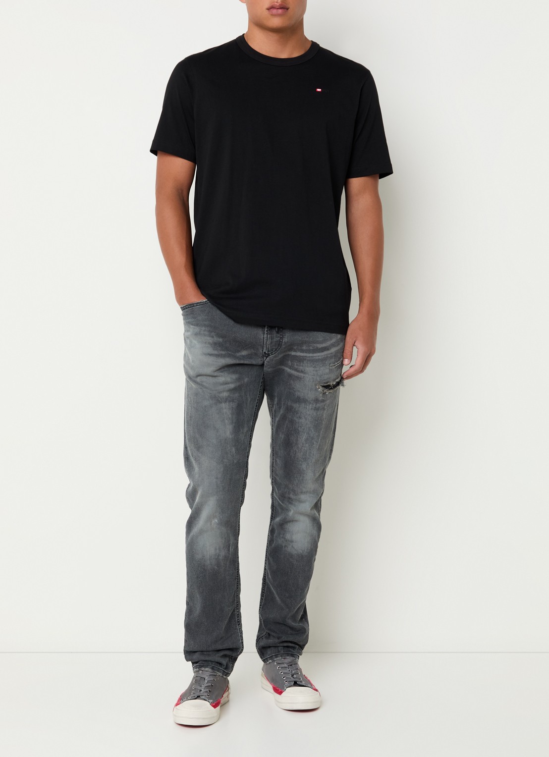 Diesel 2032 D-Krooley straight leg jeans  - voorkant 3 zwart