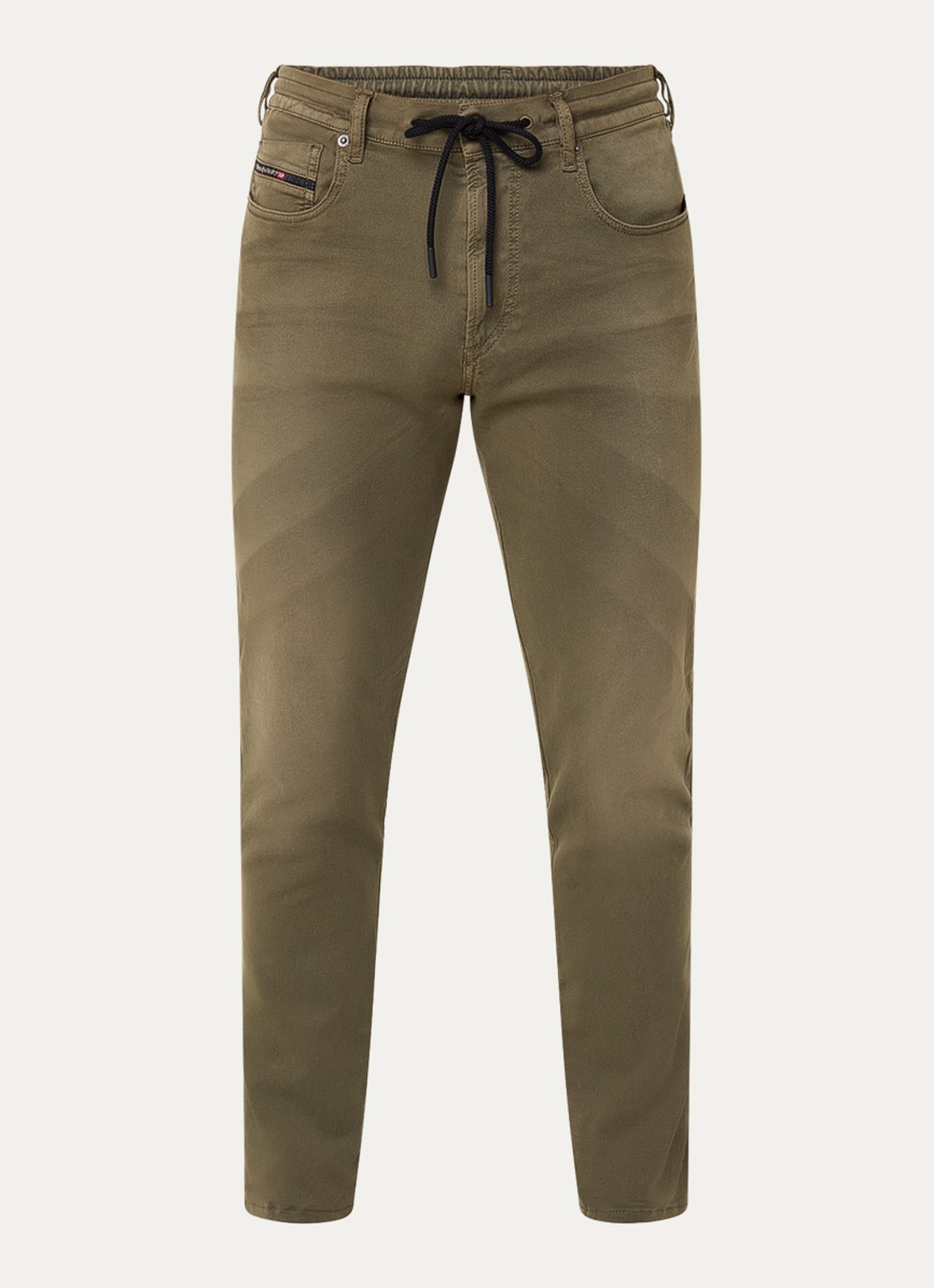 Diesel 2062 D-Strukt JoggJeans® tapered  jeans met gekleurde wassing  - voorkant legergroen