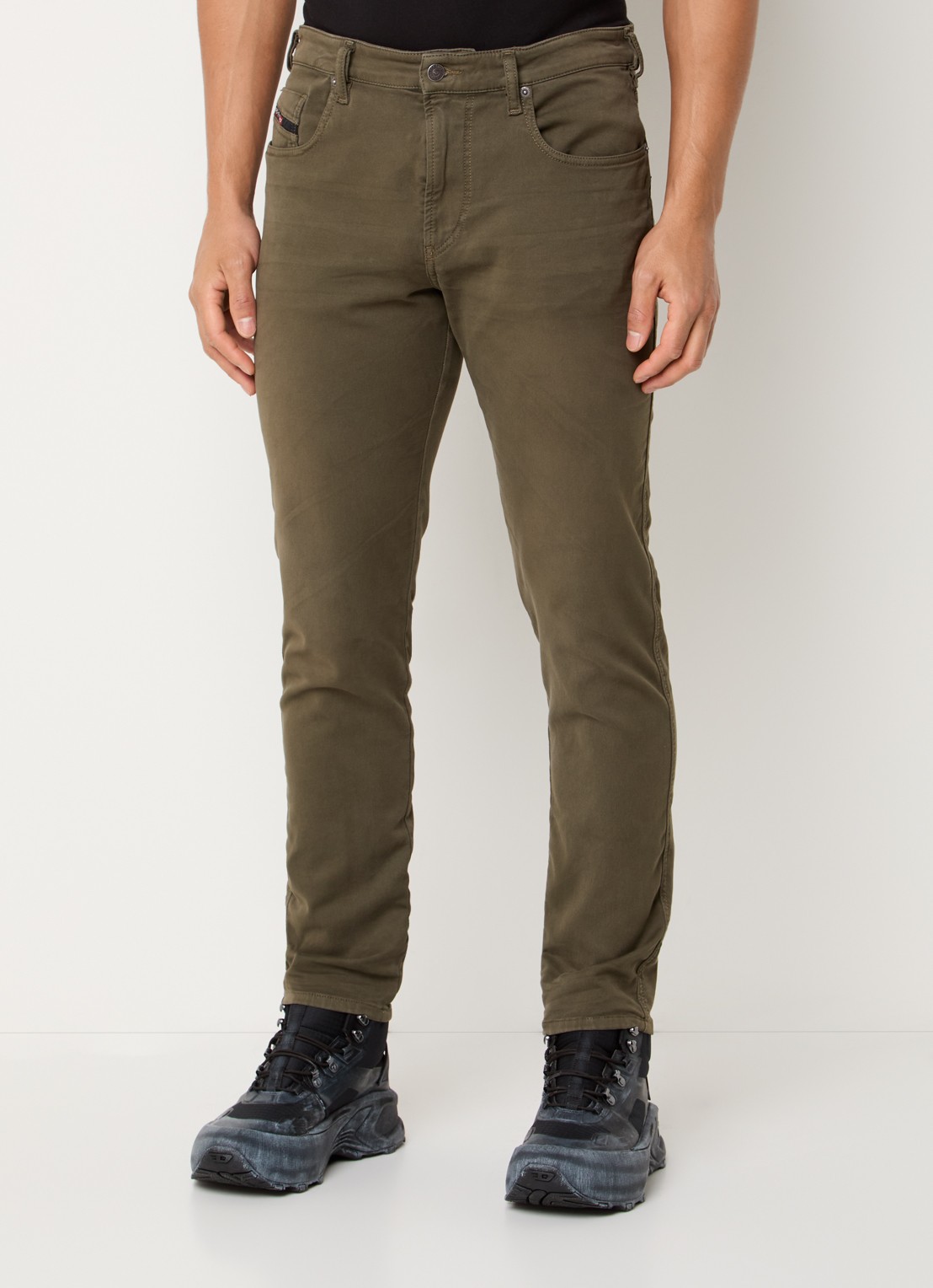 Diesel 2062 D-Strukt slim fit chino met steekzakken - detail 4 mosgroen