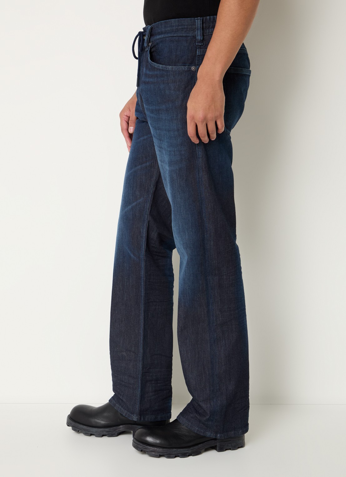 Diesel 2080 D-Reel loose fit joggingbroek van denim met trekkoord - detail 5 indigo