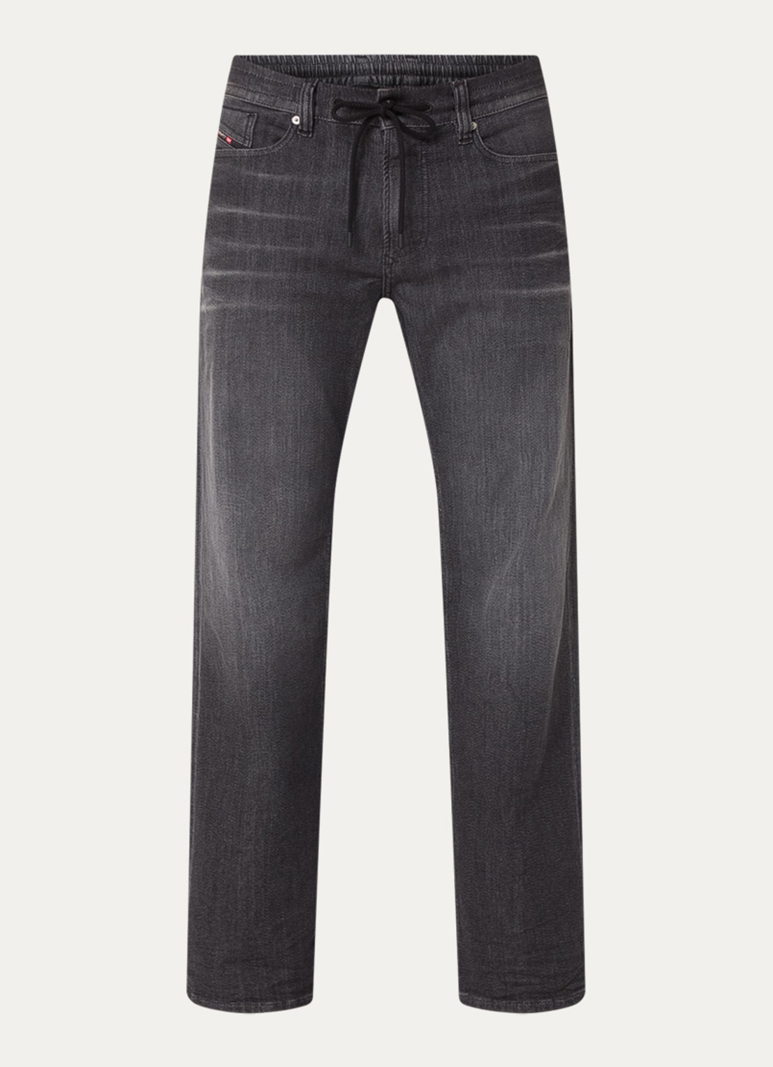 Diesel 2080 D-Reel straight leg jeans met gekleurde wassing en trekkoord - voorkant 4 antraciet