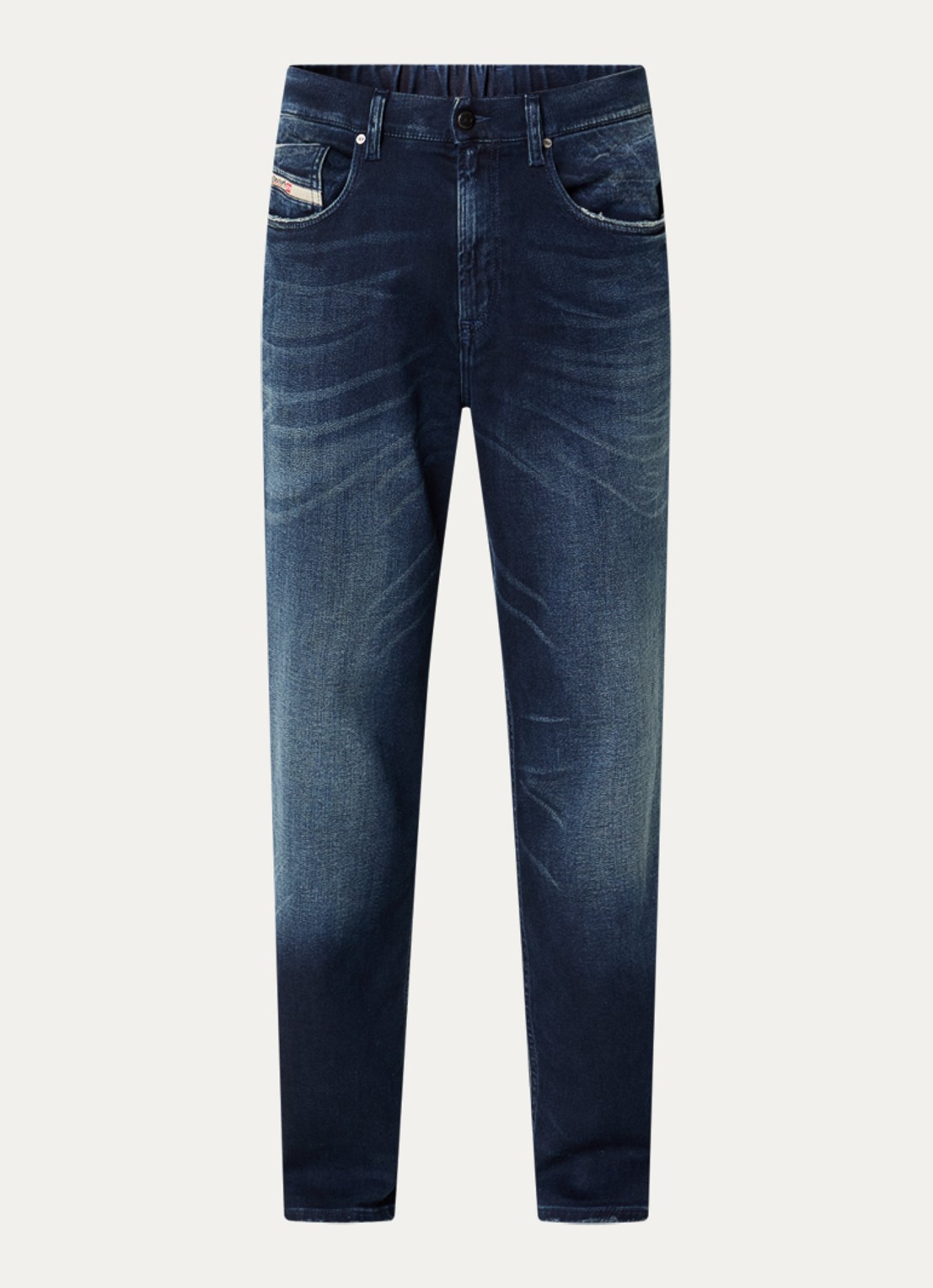 Diesel 2090 D-Veekley Joggjeans® straight fit jeans met donkere wassing - voorkant 2 grijsmele