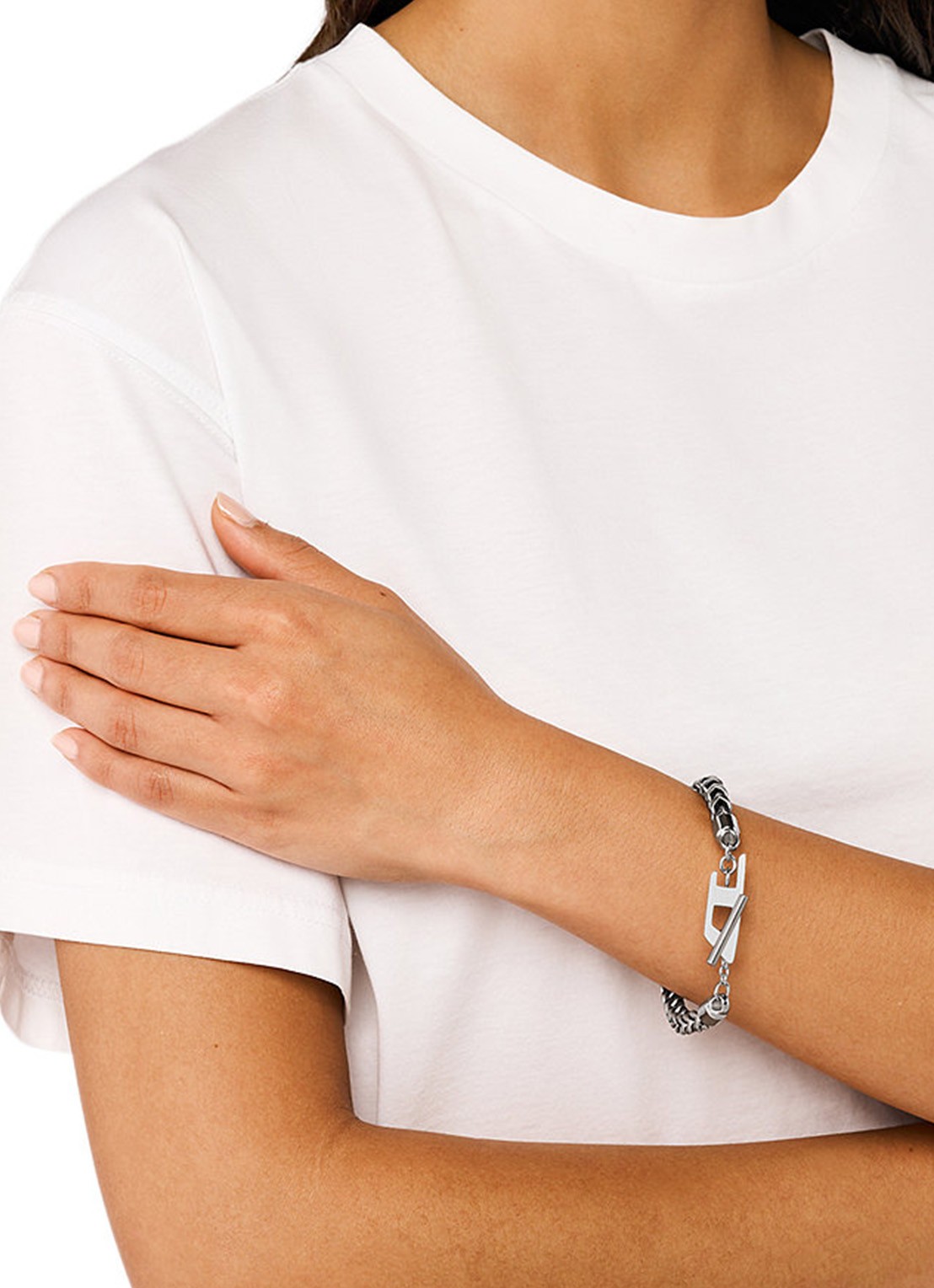 Diesel Armband DX1540040 - voorkant 5 zilver