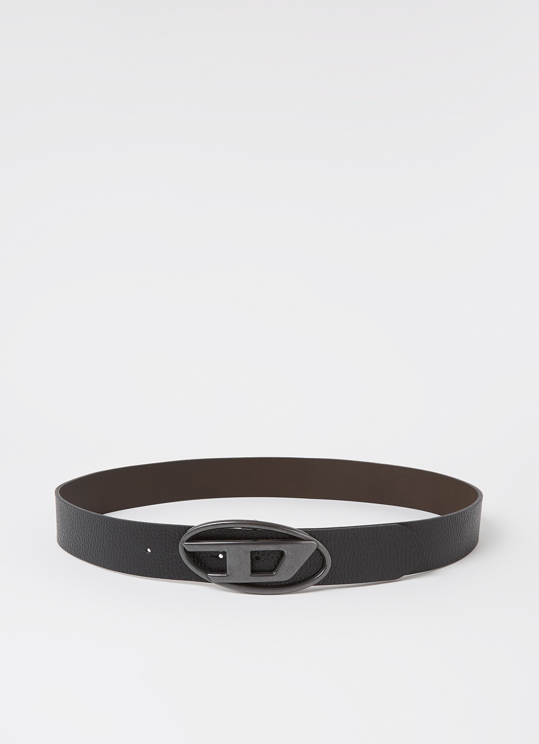 Diesel B-1DR reversible riem van leer - voorkant 2 zwart