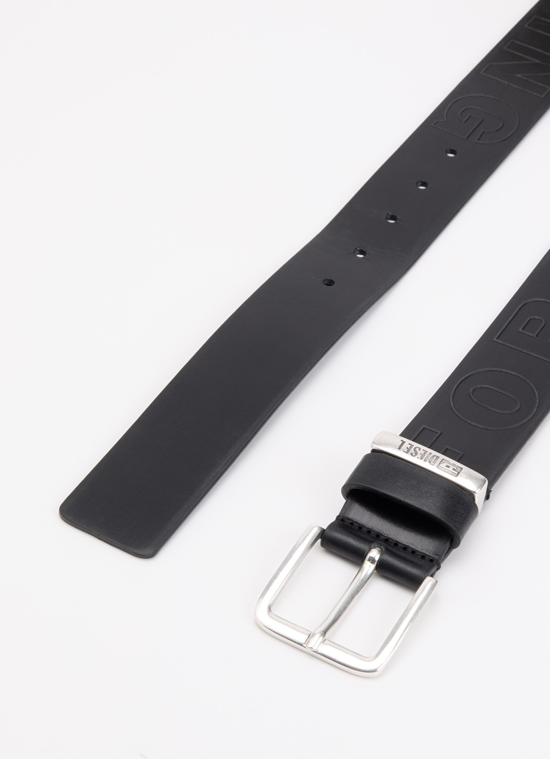 Diesel B-Fsl-Outline riem met logo  - detail 2 zwart