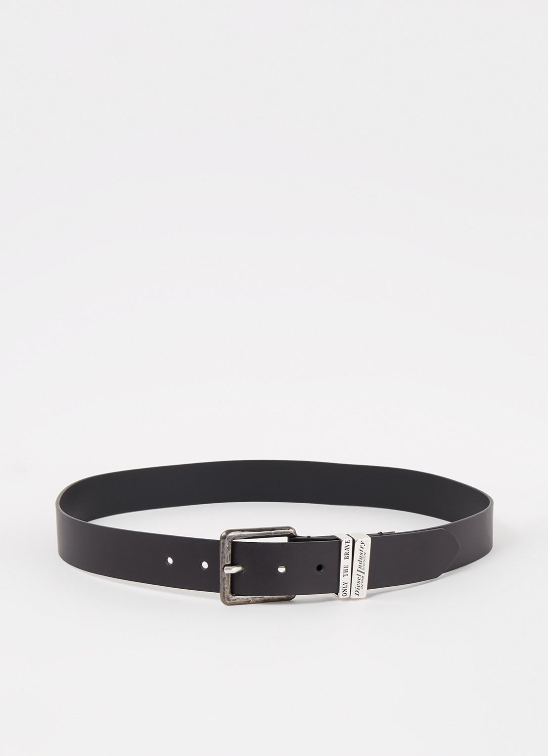 Diesel B-Guarantee-A riem van leer - voorkant zwart
