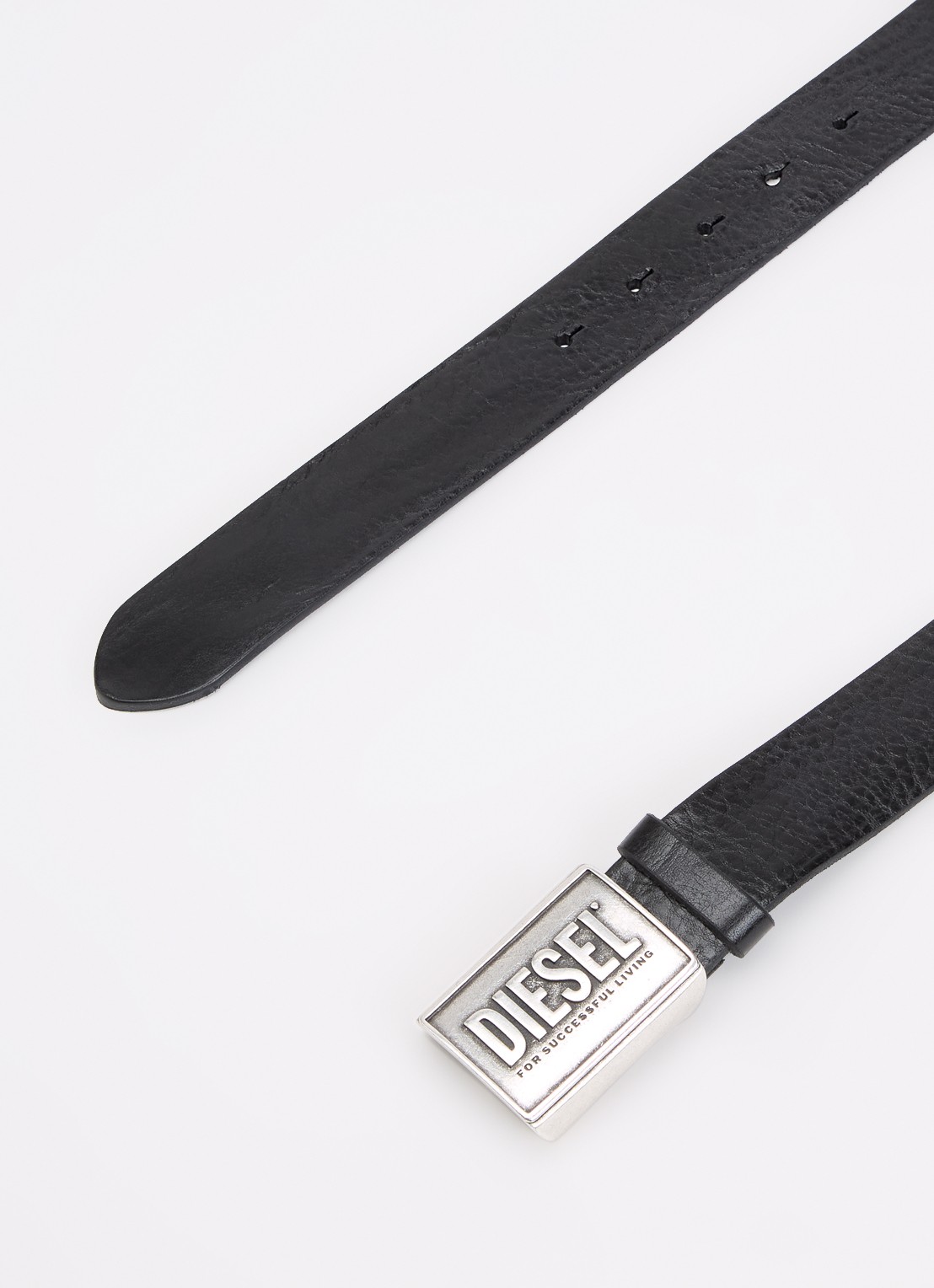 Diesel B-Metal riem van leer - detail zwart