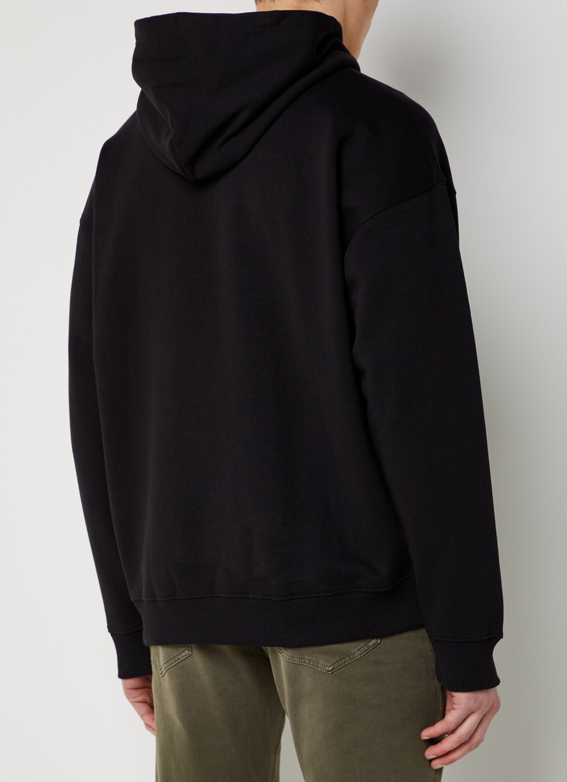 Diesel Bigoval hoodie met 3D logoprint - achterkant 3 diepzwart