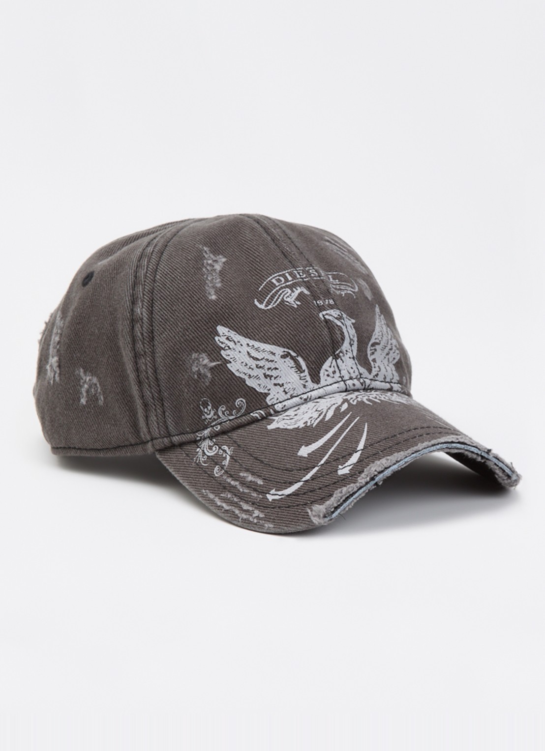 Diesel C-Fenix pet met print - voorkant 2 donkergrijs
