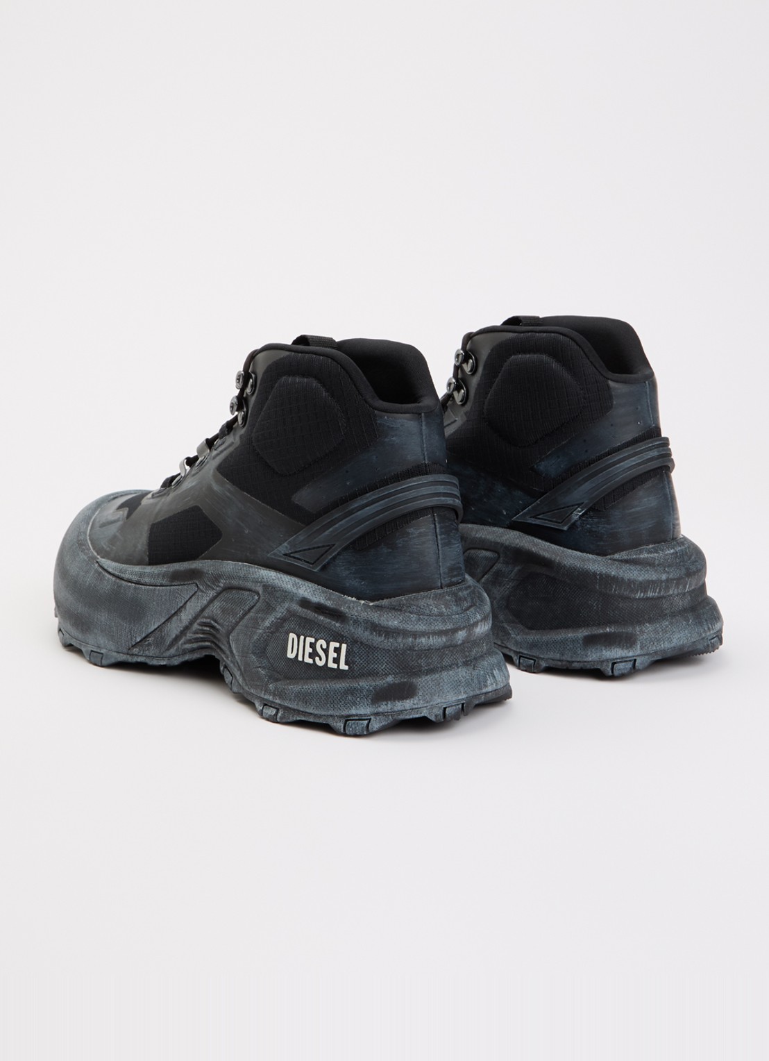Diesel D-Cage Hiking sneaker met logo - achterkant grijs