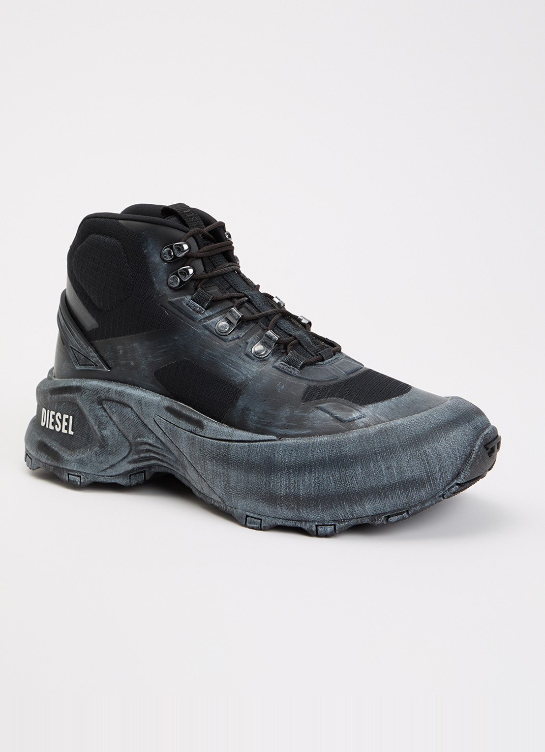 Diesel D-Cage Hiking sneaker met logo - voorkant 2 grijs