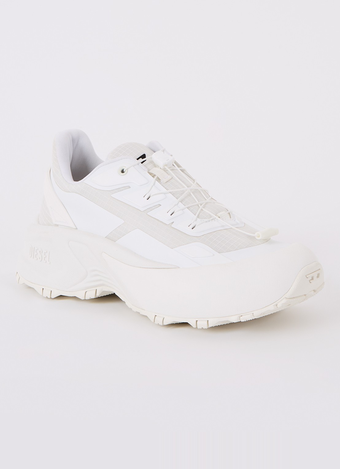 Diesel D-Cage Runner sneaker met mesh details - voorkant 5 wit