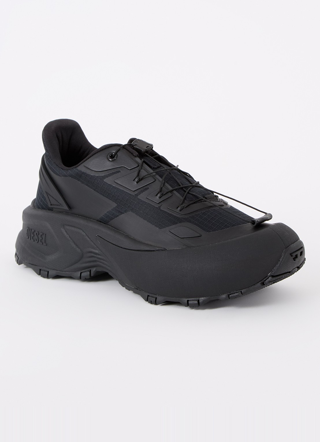 Diesel D-Cage Runner sneaker met mesh details - voorkant 4 zwart