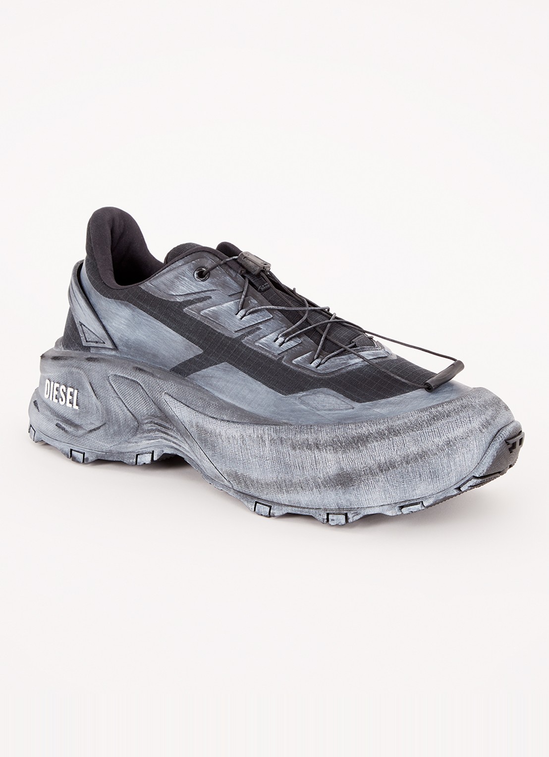 Diesel D-Cage sneaker met logo - voorkant 2 grijs