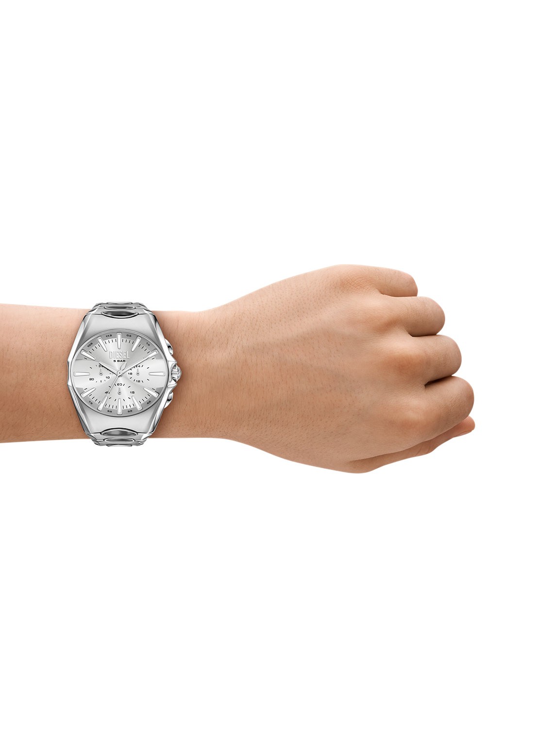 Diesel D-Curve horloge DZ4694 - detail 4 zilver