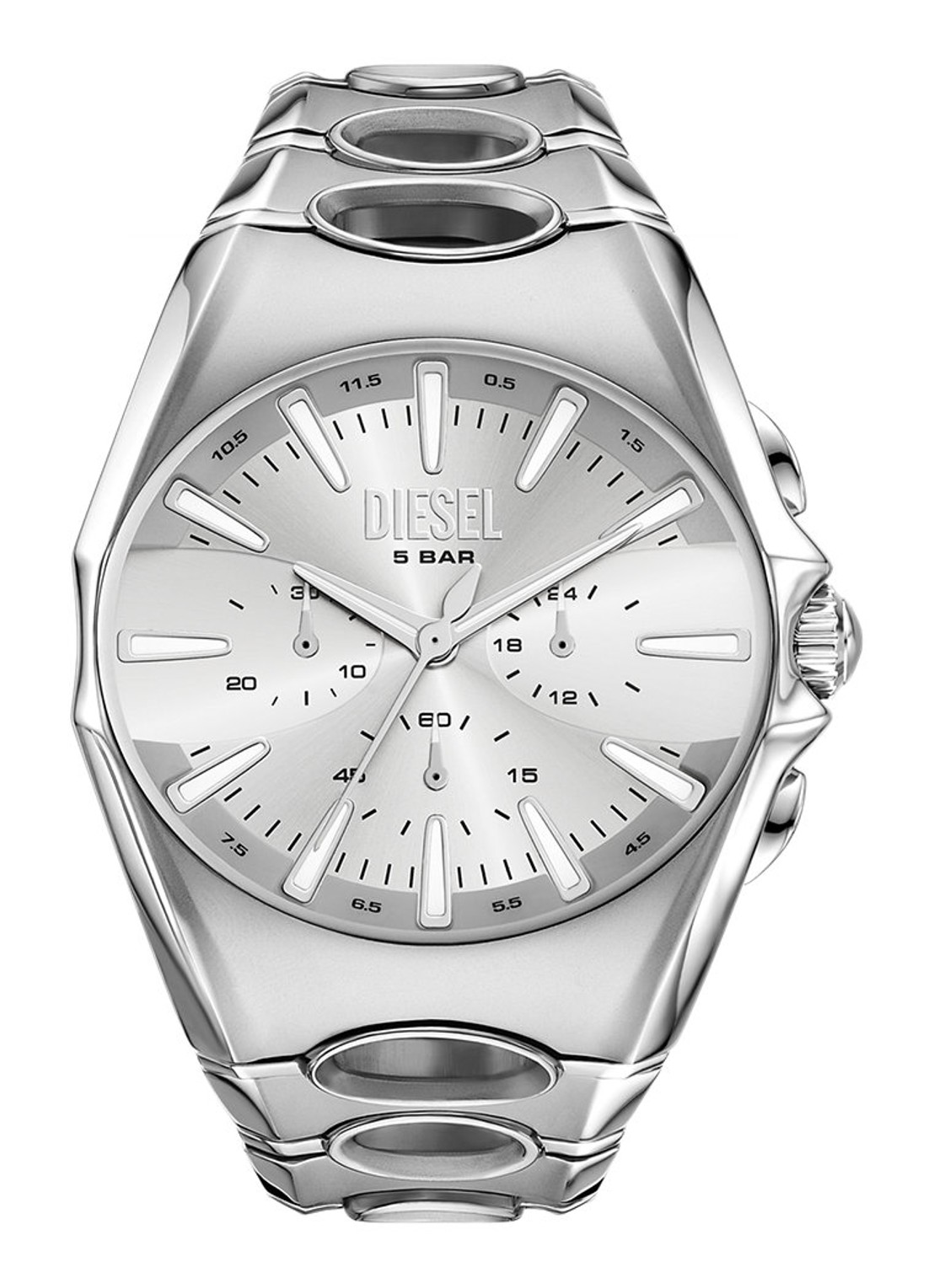 Diesel D-Curve horloge DZ4694 - voorkant zilver