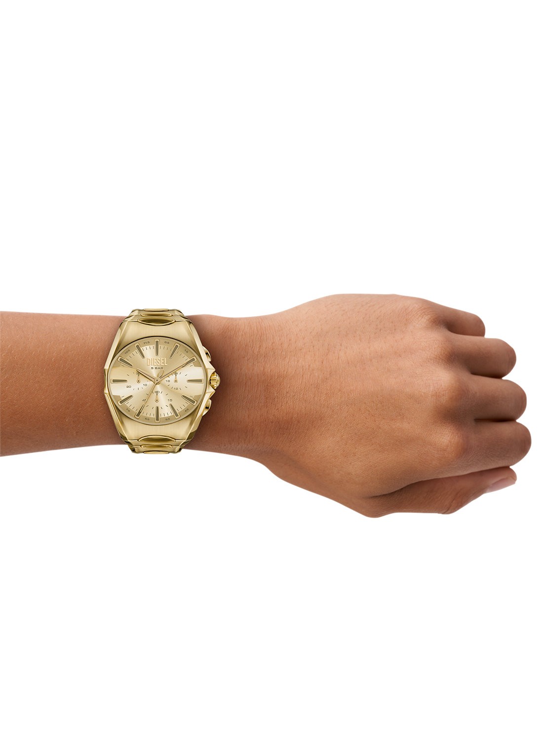 Diesel D-Curve horloge DZ4695 - detail 4 goud