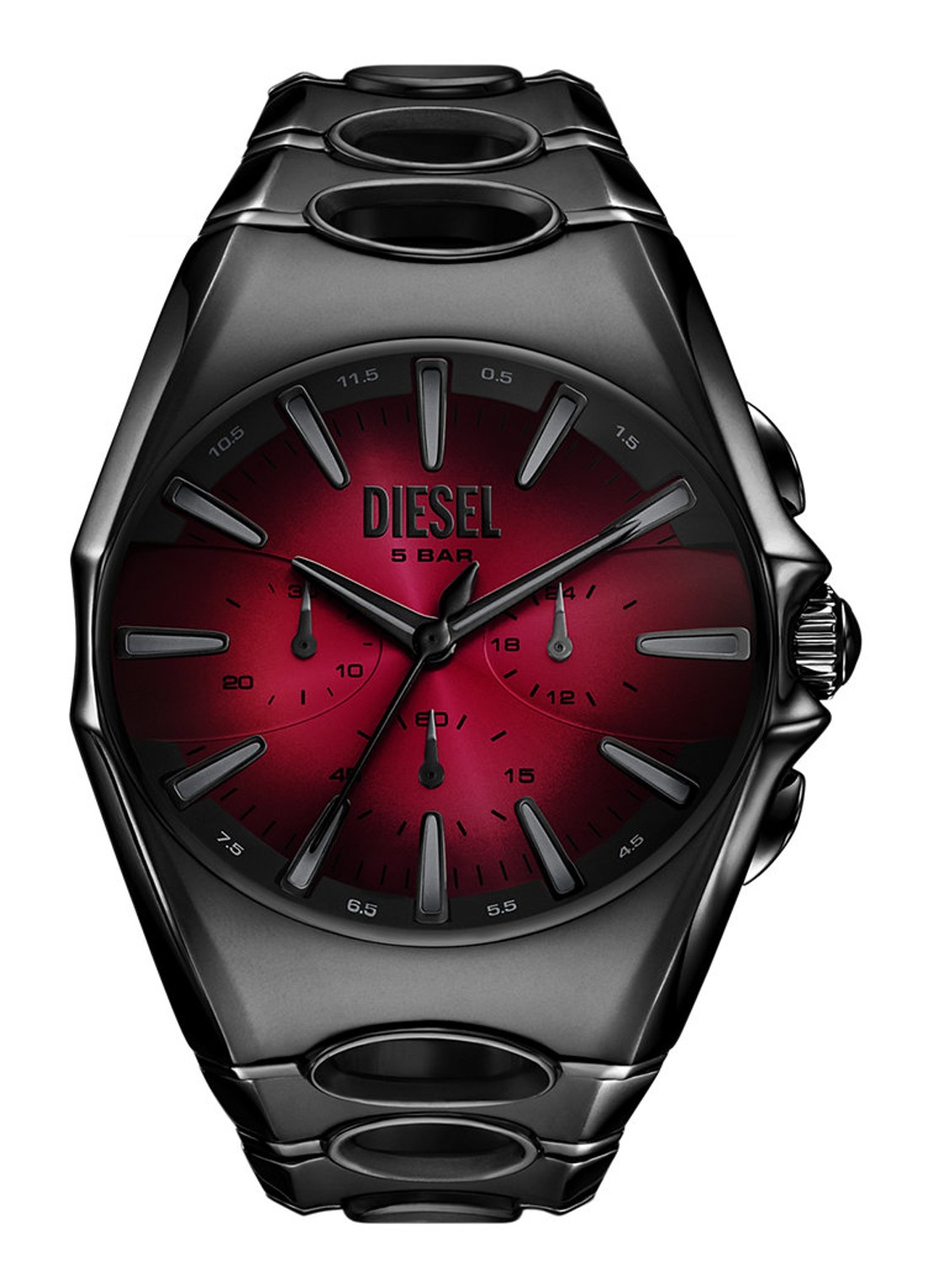 Diesel D-Curve horloge DZ4696 - voorkant zwart
