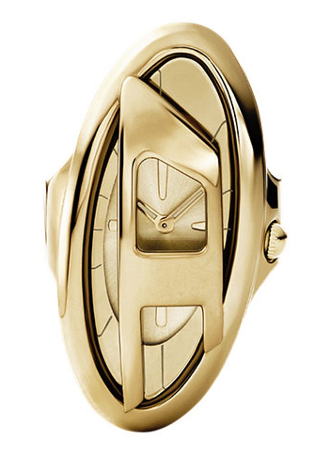 Diesel D-Era horloge ring DZ5625 - detail goud
