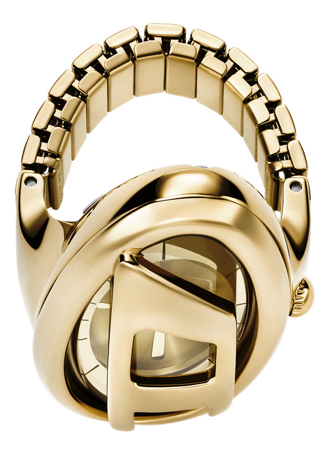 Diesel D-Era horloge ring DZ5625 - detail 2 goud