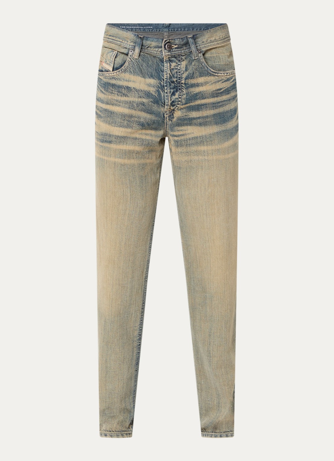 Diesel D-Finitive straight leg jeans met verwassen afwerking - voorkant indigo
