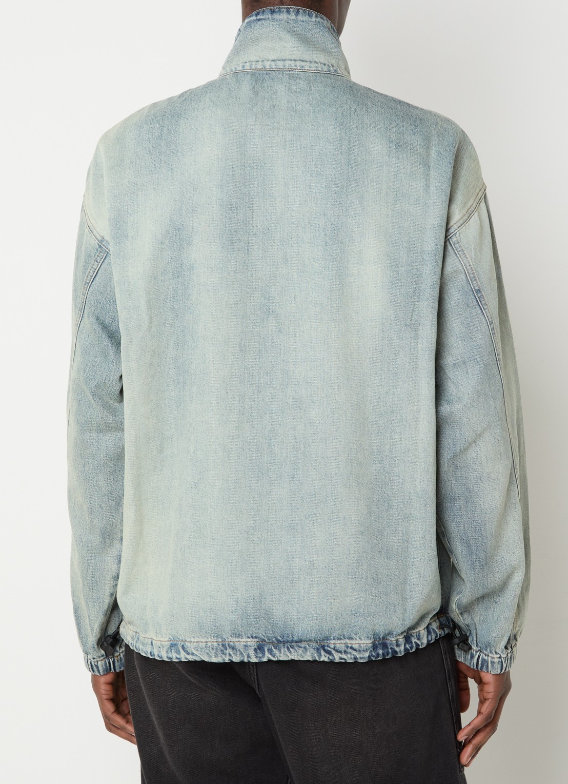Diesel D-Flow-S1 Anorak van chambray met trekkoord - achterkant 4 indigo