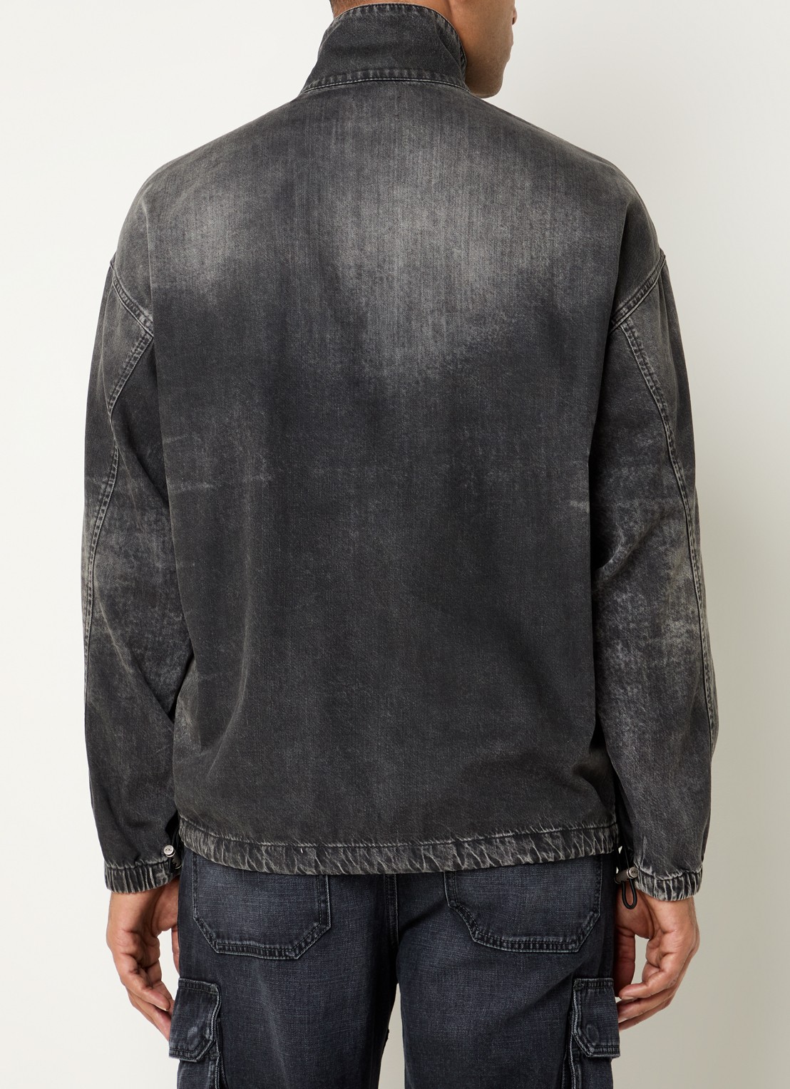 Diesel D-Flow-S3 schipperstrui van chambray  - achterkant 4 antraciet