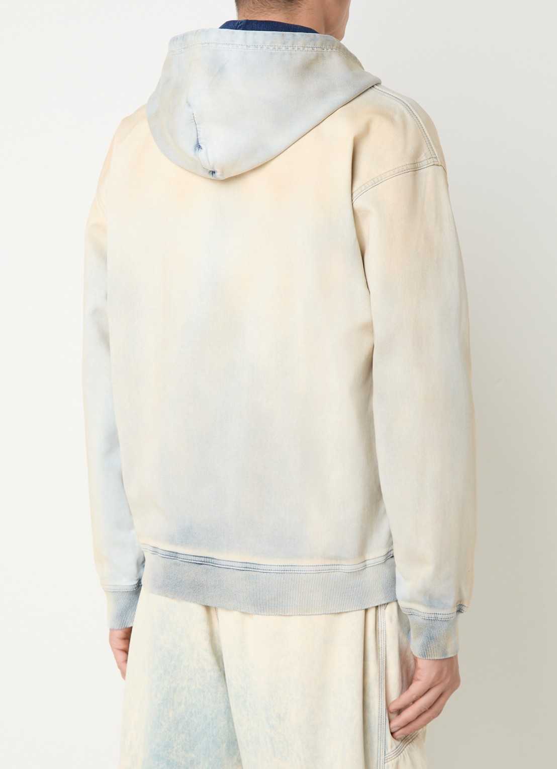 Diesel D-Gir-S sweatvest met capuchon - achterkant 4 vanillegeel