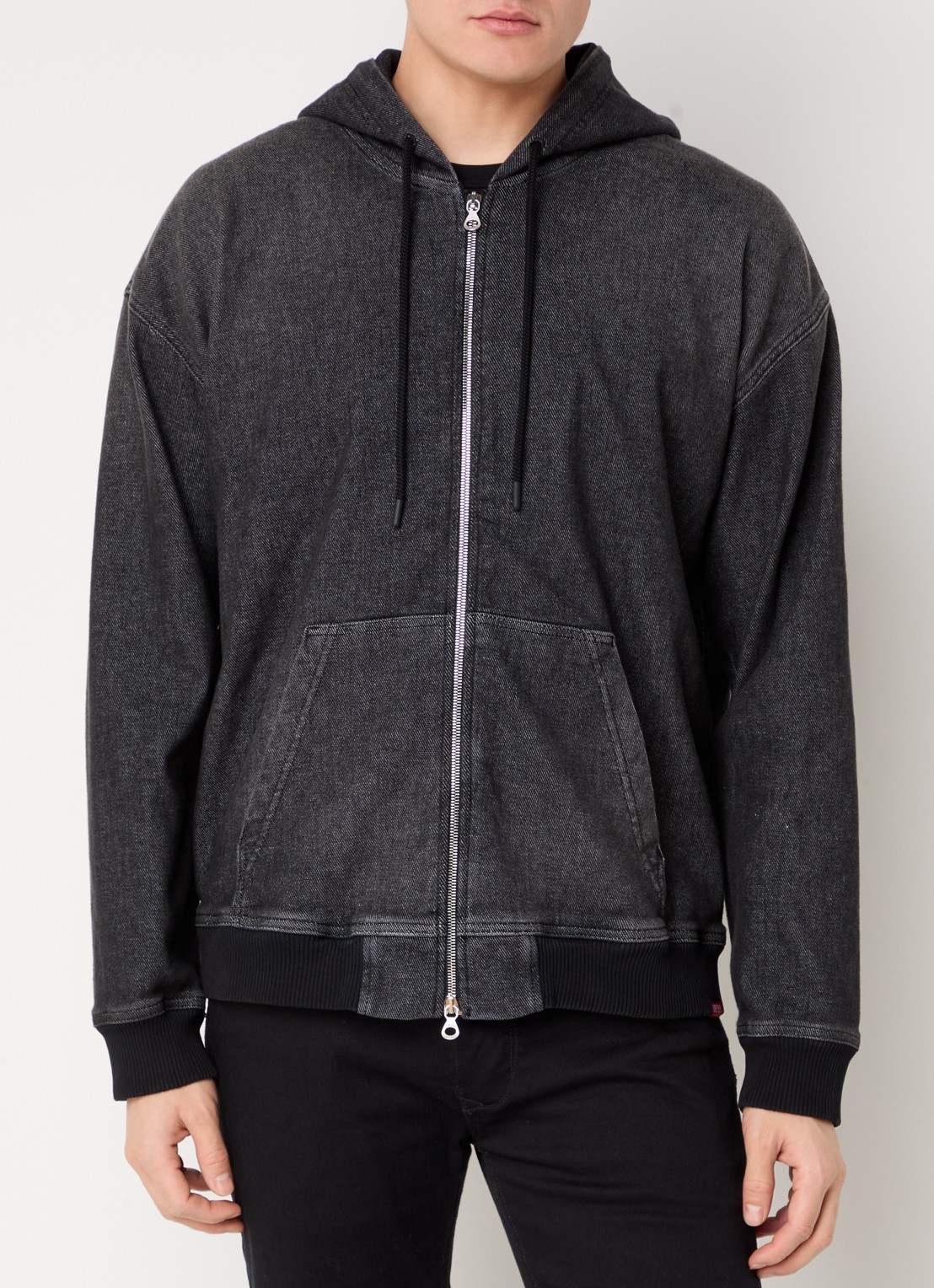 Diesel D-Giri sweatvest met capuchon - detail 3 antraciet