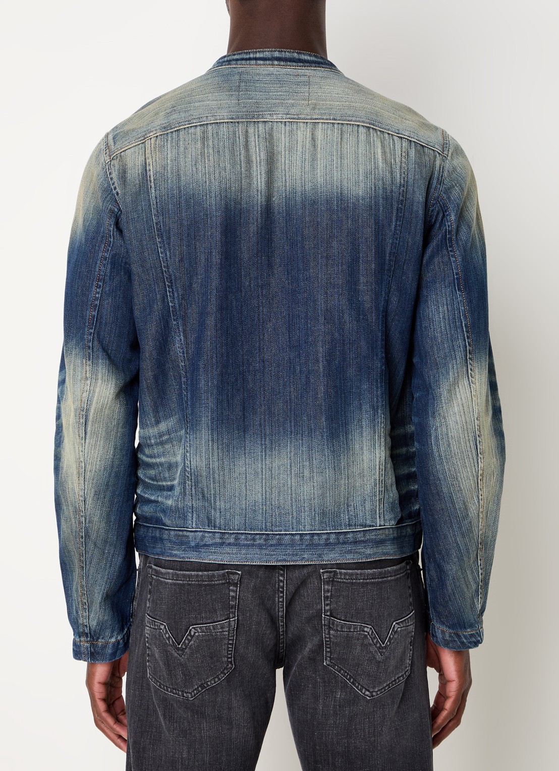 Diesel D-Glory spijkerjas met verwassen afwerking - achterkant 4 indigo