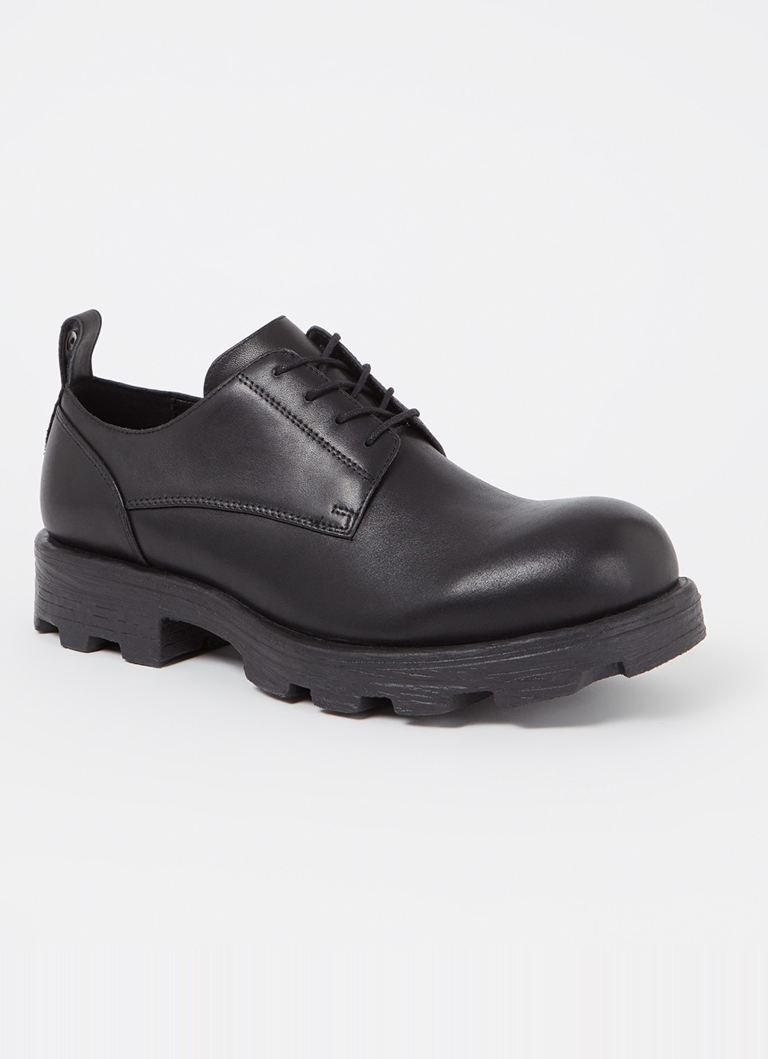 Diesel D-Hammer SH veterschoen van leer - voorkant 2 zwart
