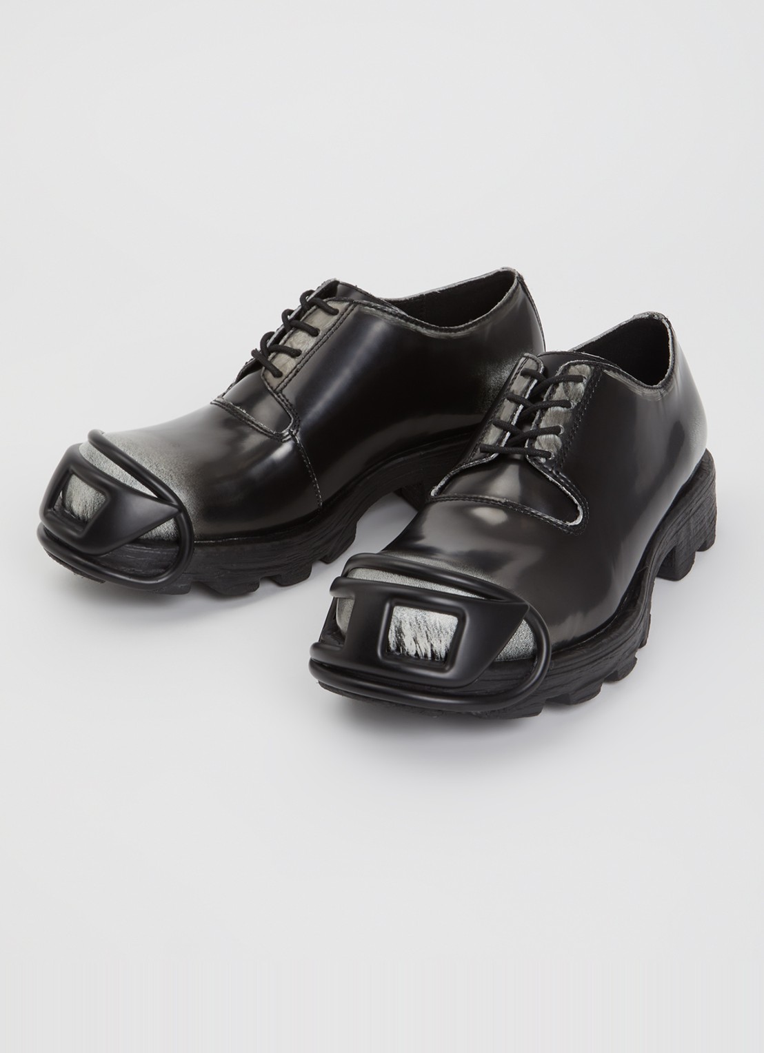 Diesel D-Hammer veterschoen van leer - detail 2 zwart