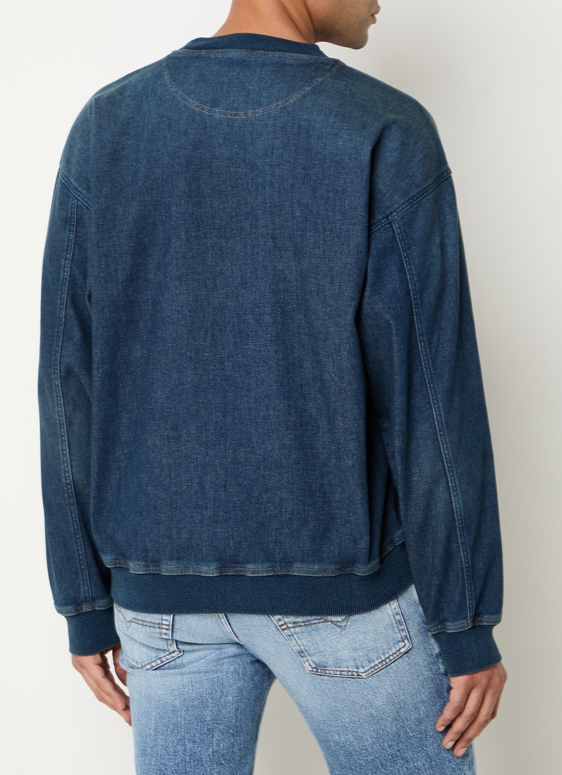 Diesel D-Kriby-S Track sweatshirt van denim - achterkant 3 indigo
