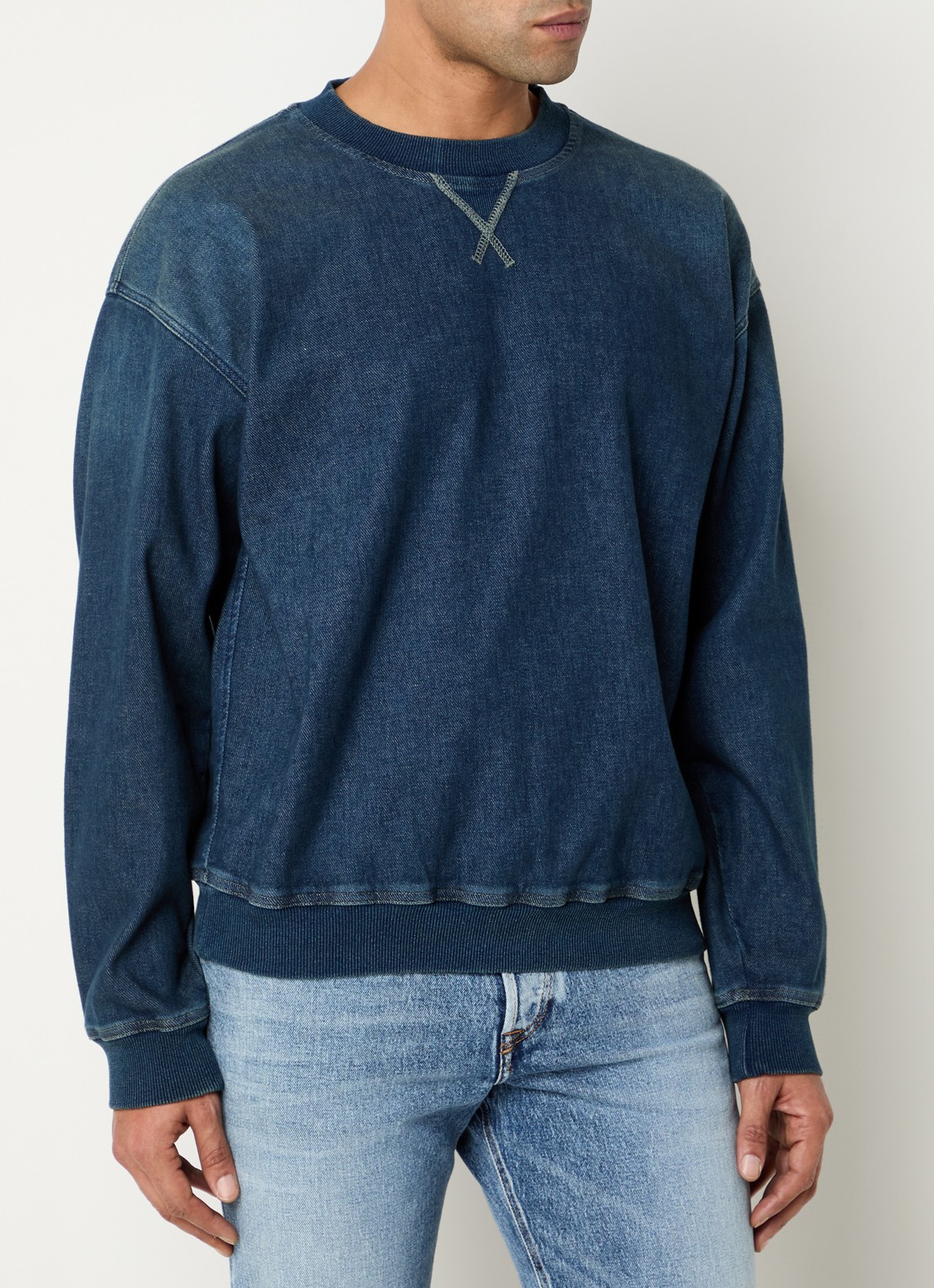 Diesel D-Kriby-S Track sweatshirt van denim - detail 4 indigo