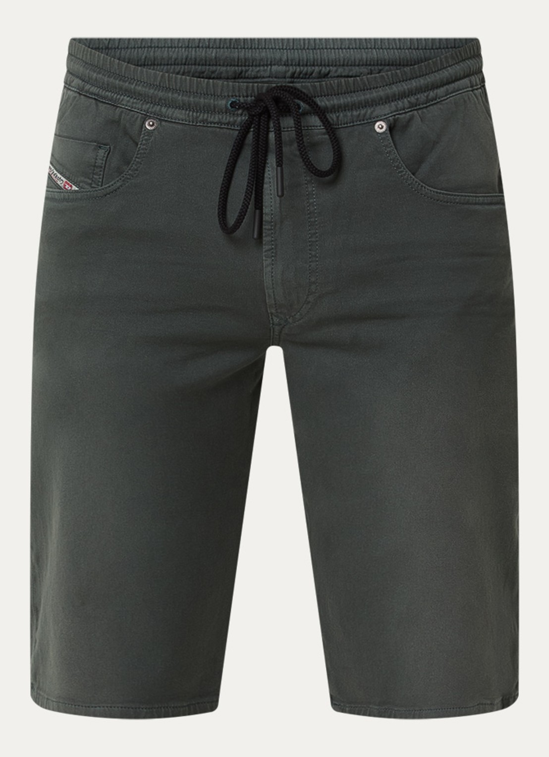 Diesel D-Krooley straight fit korte broek met steekzakken  - voorkant 2 legergroen