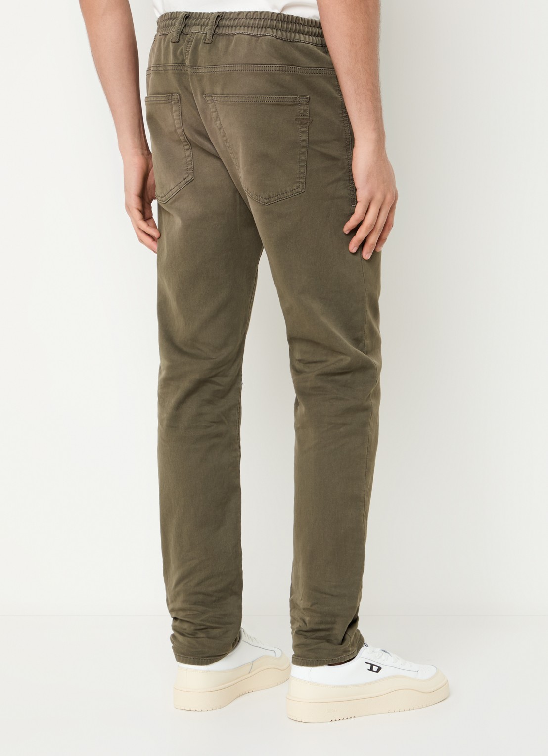Diesel D-Krooley straight leg jeans met gekleurde wassing - achterkant legergroen