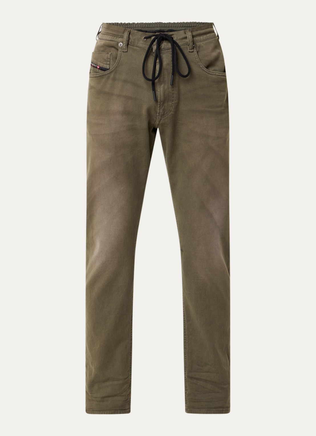 Diesel D-Krooley straight leg jeans met gekleurde wassing - voorkant 4 legergroen