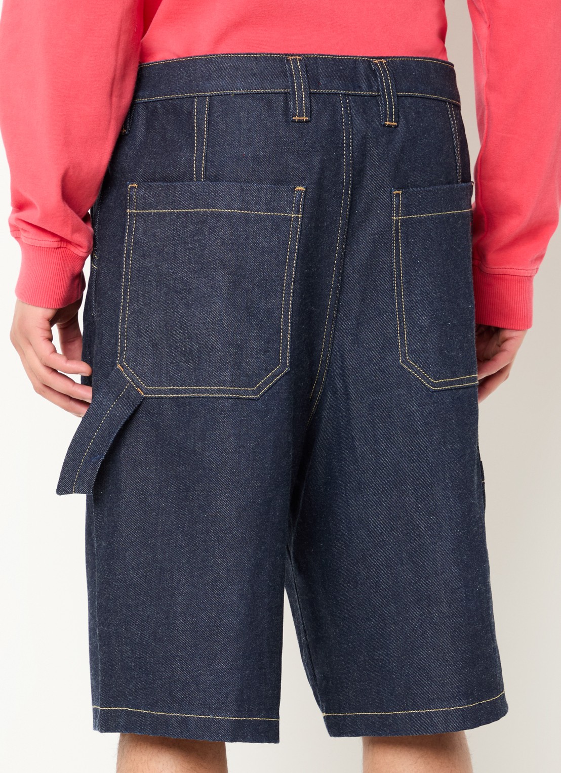 Diesel D-Livery loose fit korte broek van denim met donkere wassing - achterkant 4 indigo