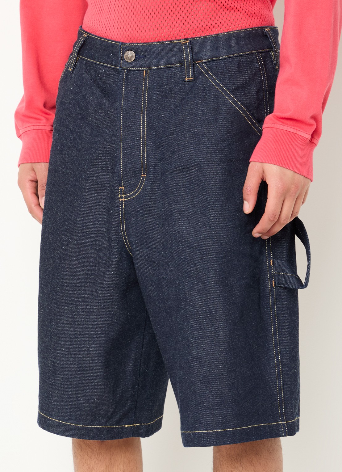 Diesel D-Livery loose fit korte broek van denim met donkere wassing - detail 3 indigo