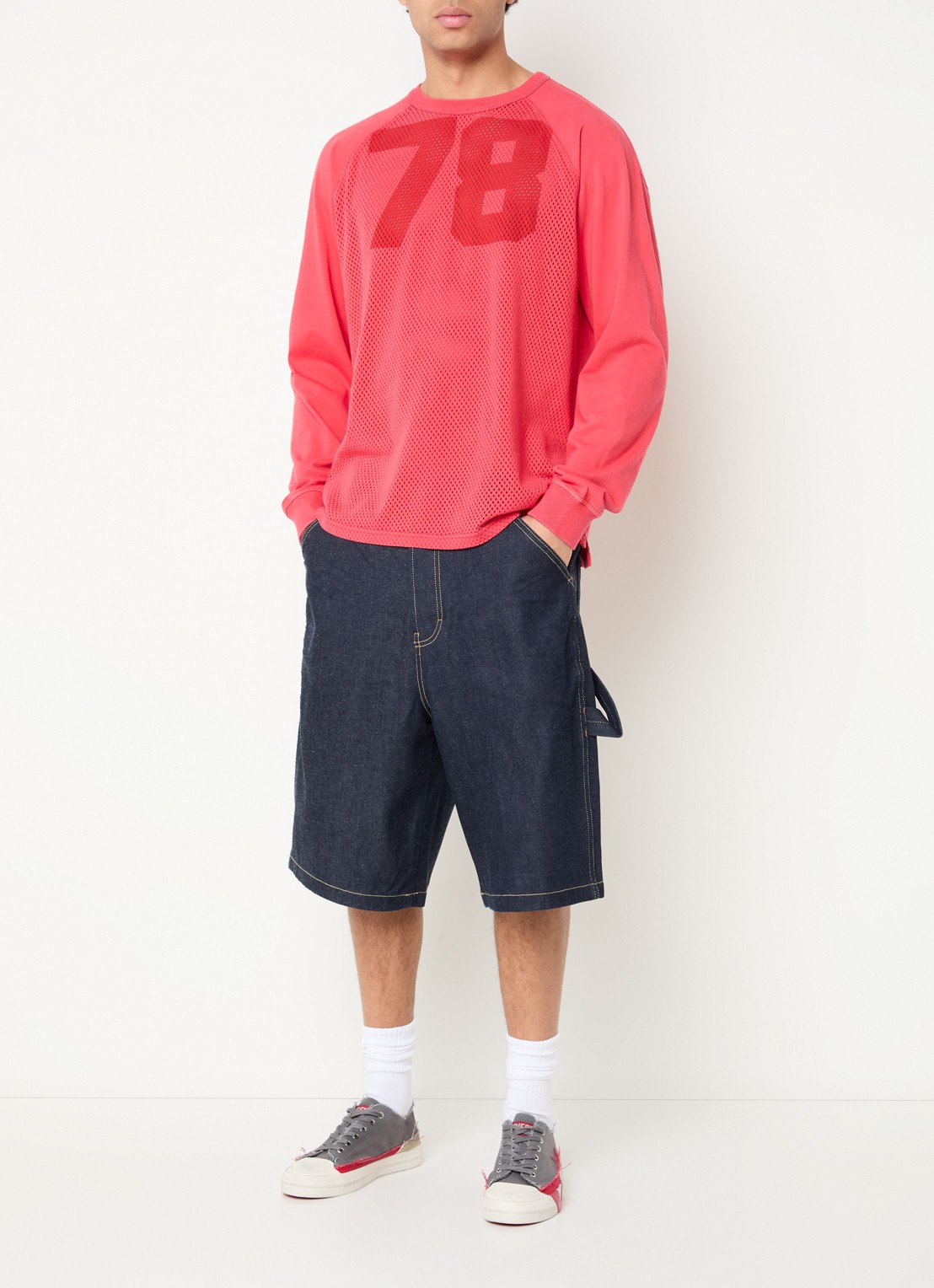 Diesel D-Livery loose fit korte broek van denim met donkere wassing - voorkant 2 indigo