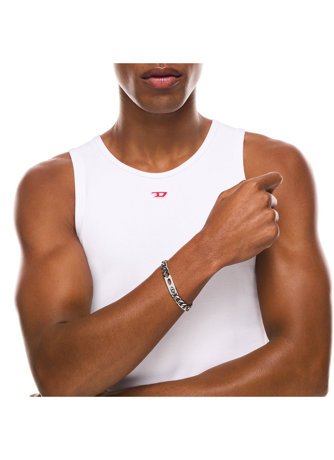 Diesel D Logo armband DX1663040 - detail 4 zilver