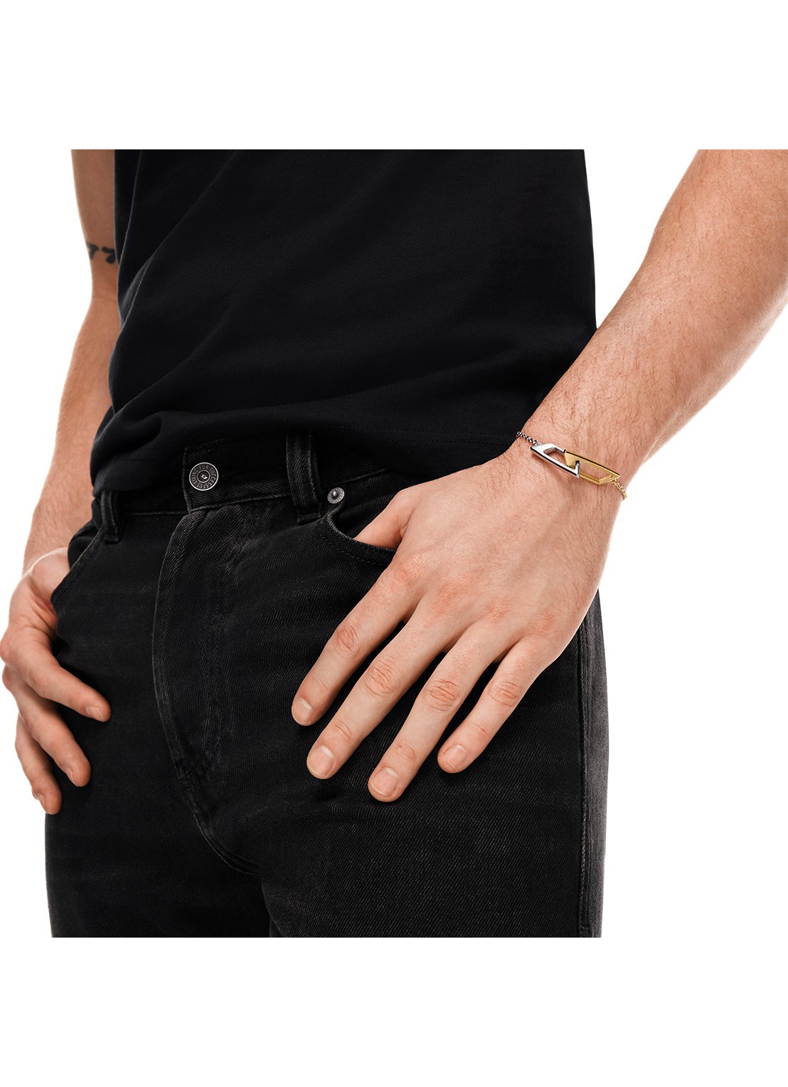Diesel D Logo armband DX1686931 - detail 4 zilver