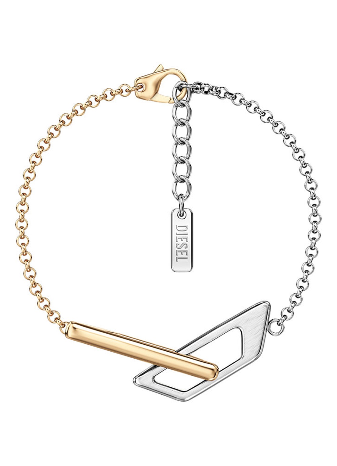 Diesel D Logo armband DX1686931 - voorkant 5 zilver