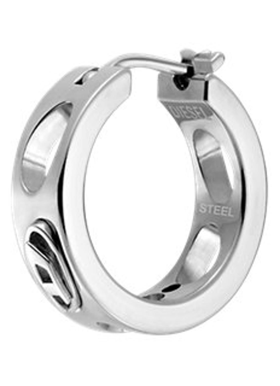 Diesel D Logo enkele oorring DX1664040 - detail 2 zilver