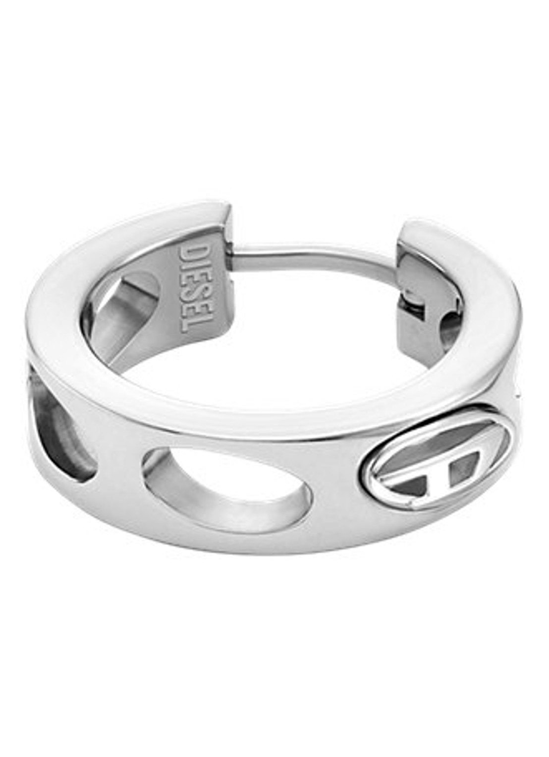 Diesel D Logo enkele oorring DX1664040 - detail 3 zilver