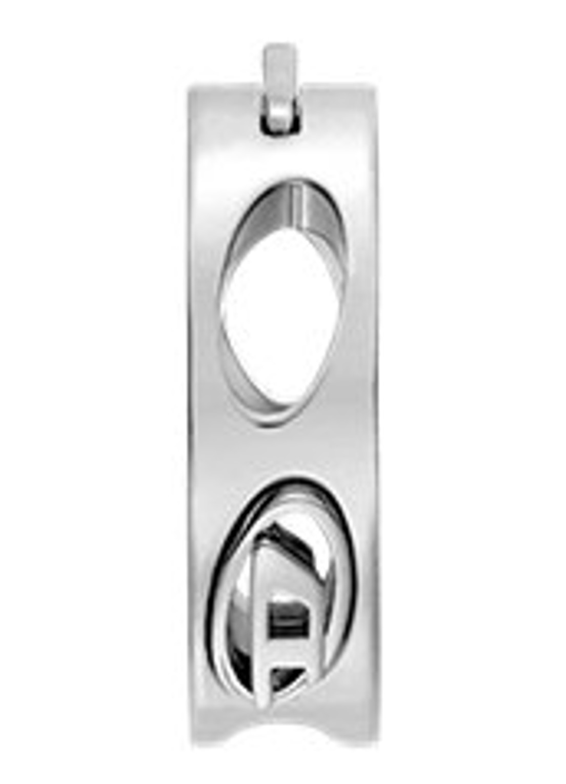 Diesel D Logo enkele oorring DX1664040 - voorkant zilver
