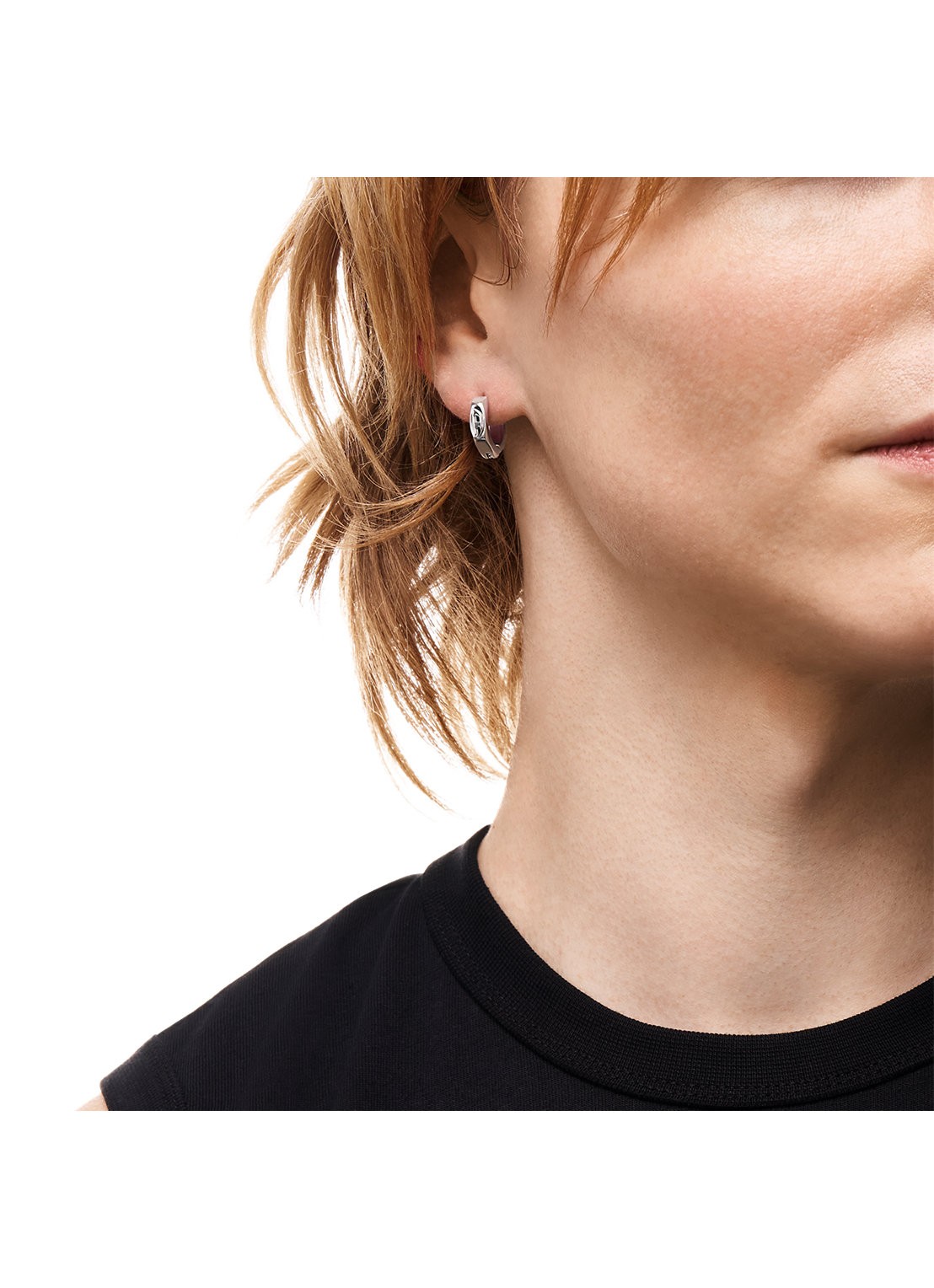 Diesel D Logo enkele oorring DX1692040 - detail 3 zilver
