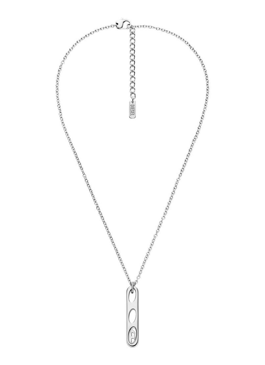 Diesel D Logo ketting DX1662040 - detail 2 zilver