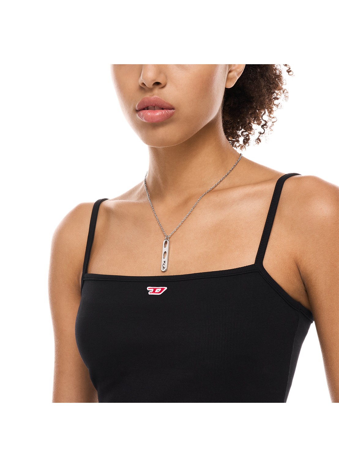 Diesel D Logo ketting DX1662040 - detail 3 zilver