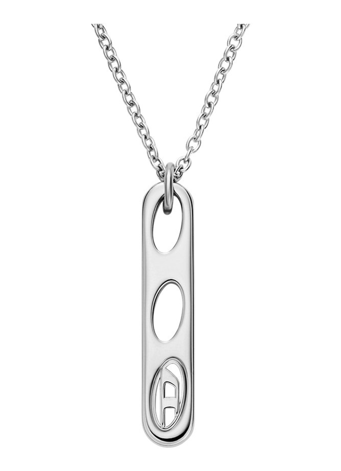 Diesel D Logo ketting DX1662040 - voorkant zilver